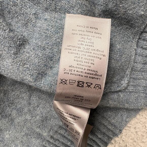 Zadig & Voltaire Cashmere Sweater Womens Small Blue Cassy Star Patch Zip Hoodie - Picture 6 of 16